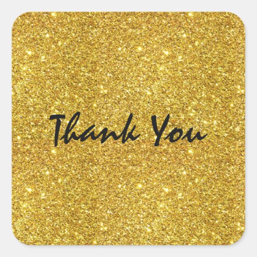 Gouden glitter glans glam feest sticker (Voorkant)