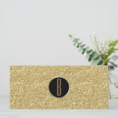 Gouden Glitter Glans Glam Monogram Cadeaubon (Staand voorkant)