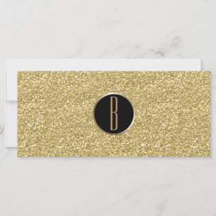 Gouden Glitter Glans Glam Monogram Cadeaubon