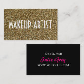 Gouden Glitter Glans Make-up Artiest Visitekaartje (Voorkant / Achterkant)