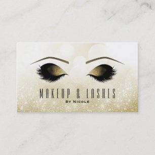 Gouden Glitter Glans Make-up Wimpers Schoonheid Sp Visitekaartje