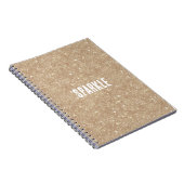 Gouden glitter glans notitieboek (Rechterzijde)