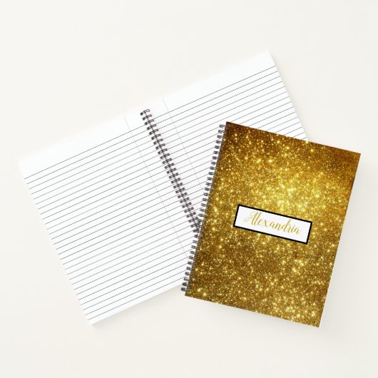Gouden Glitter Glans Notitieboek (Binnen)