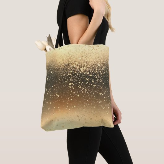 Gouden Glitter Glans Tote Bag (Dichtbij)
