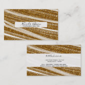 Gouden Glitter Glans & Witte Chic Visitekaartjes (Voorkant / Achterkant)