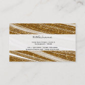 Gouden Glitter Glans & Witte Chic Visitekaartjes (Achterkant)