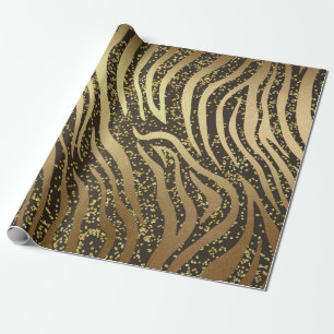 Gouden Glitter Glans Zebra Jungle Safari Glam Cadeaupapier