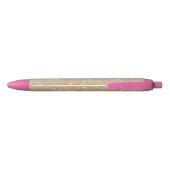 Gouden Glitter Glans Zwarte Inkt Pen (Achterkant)