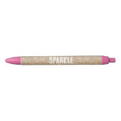 Gouden Glitter Glans Zwarte Inkt Pen (Voorkant)