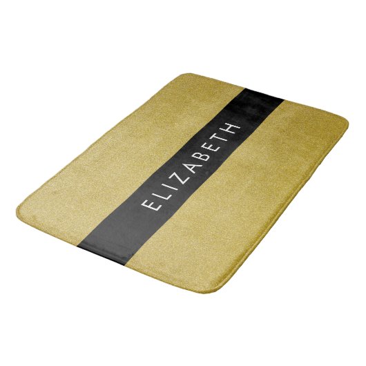 Gouden Glitter, Glitter Achtergrond, Jouw naam Badmat (Gekanteld)