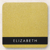 Gouden Glitter, Glitter Achtergrond, Jouw naam Bier Onderzetter (Voorkant)