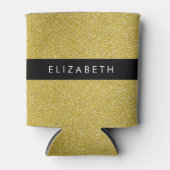Gouden Glitter, Glitter Achtergrond, Jouw naam Blikjeskoeler (Voorkant)