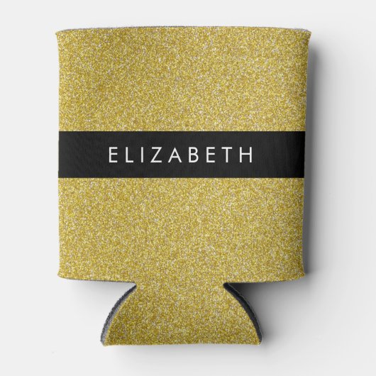 Gouden Glitter, Glitter Achtergrond, Jouw naam Blikjeskoeler (Voorkant)