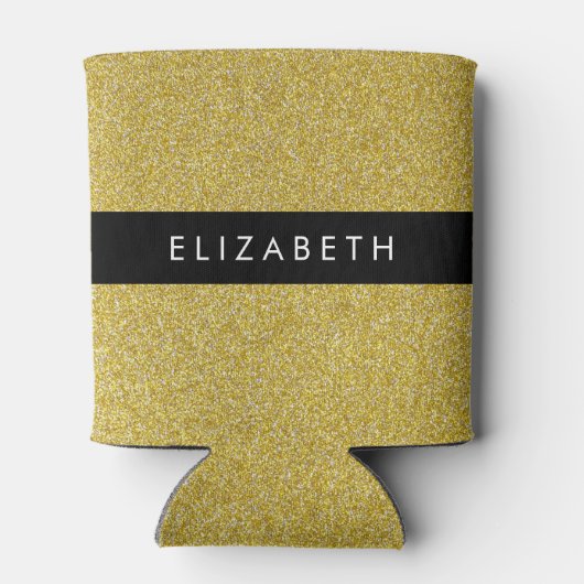 Gouden Glitter, Glitter Achtergrond, Jouw naam Blikjeskoeler (Achterkant)