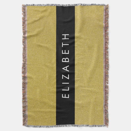 Gouden Glitter, Glitter Achtergrond, Jouw naam Deken (Voorkant Verticaal)