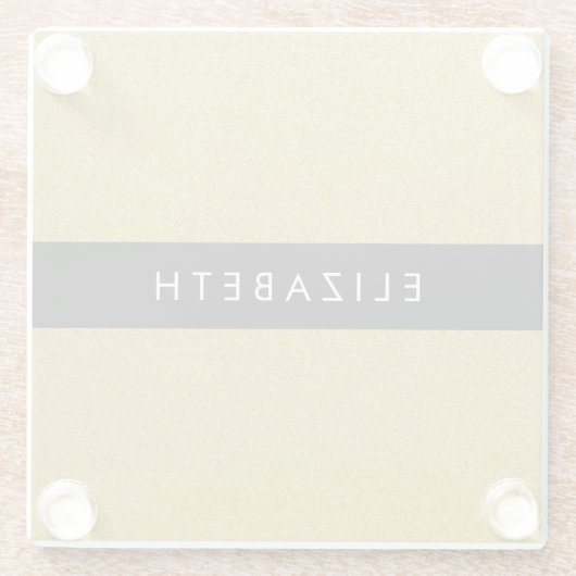 Gouden Glitter, Glitter Achtergrond, Jouw naam Glazen Onderzetter (Achterkant)