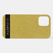 Gouden Glitter, Glitter Achtergrond, Jouw naam iPhone Hoesje (Achterkant horizontaal)