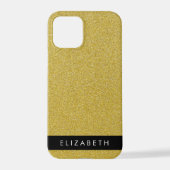 Gouden Glitter, Glitter Achtergrond, Jouw naam iPhone Hoesje (Achterkant)