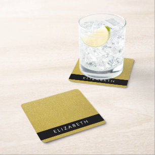 Gouden Glitter, Glitter Achtergrond, Jouw naam Kartonnen Onderzetters