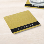 Gouden Glitter, Glitter Achtergrond, Jouw naam Kartonnen Onderzetters (Schuin)