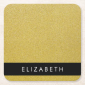 Gouden Glitter, Glitter Achtergrond, Jouw naam Kartonnen Onderzetters (Voorkant)