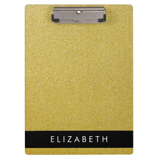 Gouden Glitter, Glitter Achtergrond, Jouw naam Klembord (Voorkant)