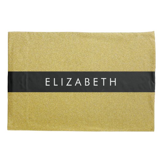 Gouden Glitter, Glitter Achtergrond, Jouw naam Kussensloop (Achterkant)