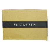 Gouden Glitter, Glitter Achtergrond, Jouw naam Kussensloop (Voorkant)