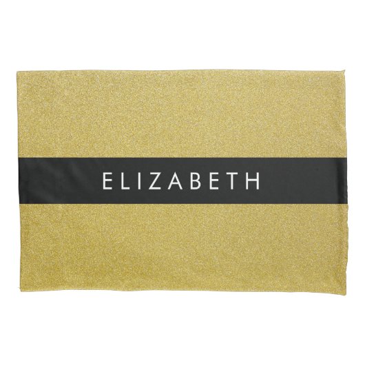 Gouden Glitter, Glitter Achtergrond, Jouw naam Kussensloop (Voorkant)