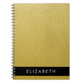 Gouden Glitter, Glitter Achtergrond, Jouw naam Notitieboek (Voorkant)