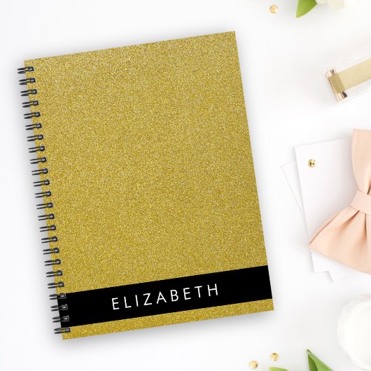 Gouden Glitter, Glitter Achtergrond, Jouw naam Notitieboek