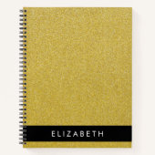 Gouden Glitter, Glitter Achtergrond, Jouw naam Notitieboek (Voorkant)