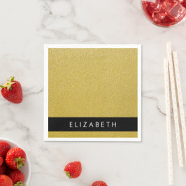 Gouden Glitter, Glitter Achtergrond, Jouw naam Servet