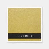 Gouden Glitter, Glitter Achtergrond, Jouw naam Servet (Voorkant)