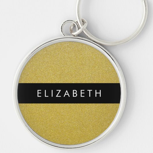 Gouden Glitter, Glitter Achtergrond, Jouw naam Sleutelhanger (Voorkant)
