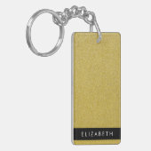 Gouden Glitter, Glitter Achtergrond, Jouw naam Sleutelhanger (Voorkant Links)