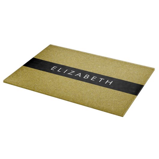 Gouden Glitter, Glitter Achtergrond, Jouw naam Snijplank (Hoek)