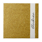 Gouden Glitter, Glitter Achtergrond, Jouw naam Tegeltje (Voorkant)