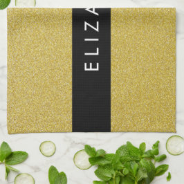 Gouden Glitter, Glitter Achtergrond, Jouw naam Theedoek