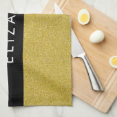 Gouden Glitter, Glitter Achtergrond, Jouw naam Theedoek (Quarter Fold)