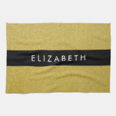 Gouden Glitter, Glitter Achtergrond, Jouw naam Theedoek (Horizontaal)