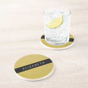 Gouden Glitter, Glitter Achtergrond, Jouw naam Zandsteen Onderzetter