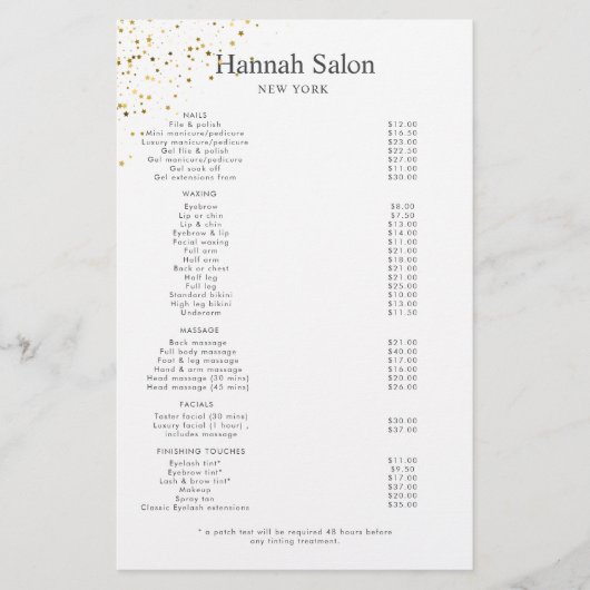 Gouden glitter Glitter Beauty Salon Flyer (Voorkant)