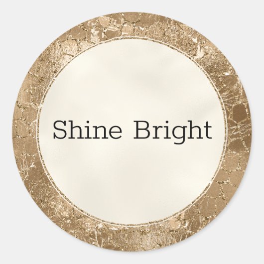 Gouden Glitter Glitz Giraffe Print Ronde Sticker (Voorkant)