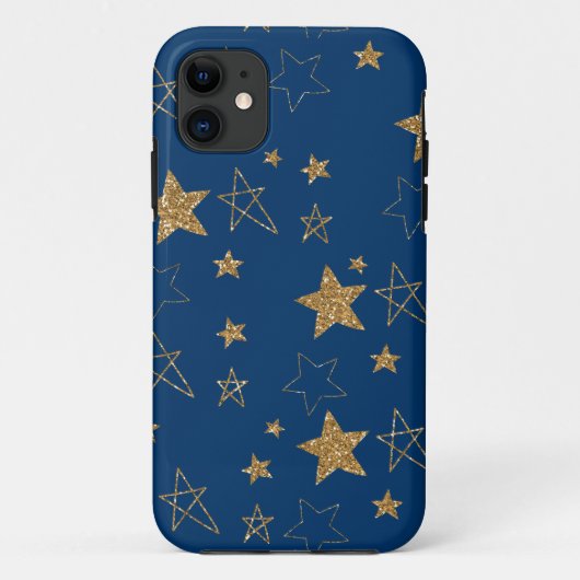 Gouden Glitter Glitzy Sterren Case-Mate iPhone Case (Achterkant)