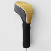 Gouden Glitter Golfbal Klassieke Script Naam Golfheadcover (Schuin)
