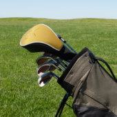 Gouden Glitter Golfbal Klassieke Script Naam Golfheadcover (Insitu)