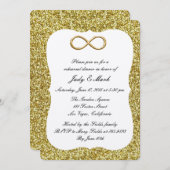 Gouden Glitter Goud Oneindig Oefenavond Eetgelegen Kaart (Voorkant / Achterkant)