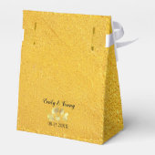 Gouden Glitter, Gouden Bladgroen Bruiloft Taart Bedankdoosjes (Achterkant)