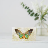 ** Gouden Glitter Gouden Gegulde Witte Vlinder Visitekaartje (Staand voorkant)